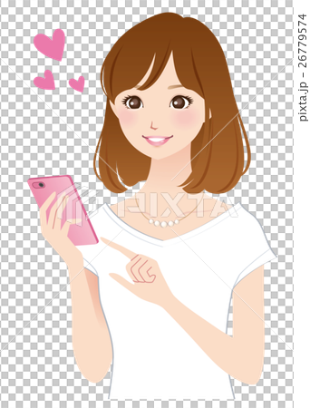 スマホを見る若い女性 スマホを見る若い女性 26779574