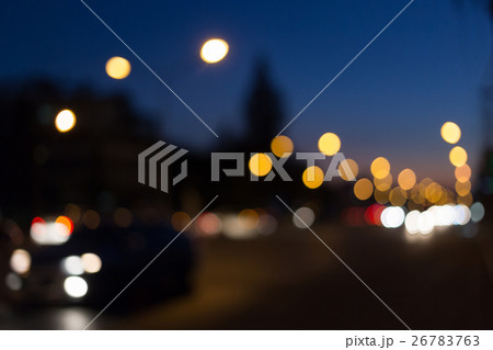 abstract bokeh defocused with car light on street abstract bokeh defocused with car light on street 26783763