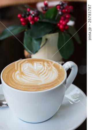 hot coffee latte, latte art with heart in a cup hot coffee latte, latte art with heart in a cup 26783787