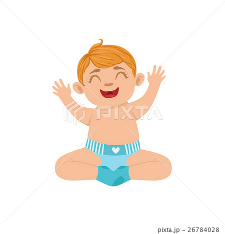 White Boy Infant Happy Sitting In Diaper, Part Of White Boy Infant Happy Sitting In Diaper, Part Of 26784028