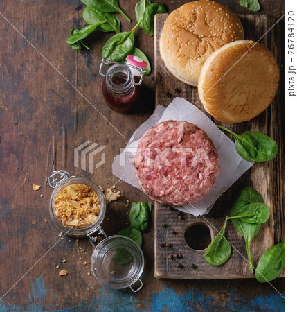 Ingredients for making burger 26784120