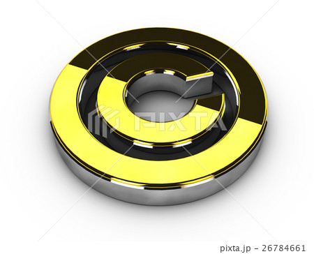 3d Illustration of gold Copyright symbol on white 3d Illustration of gold Copyright symbol on white 26784661