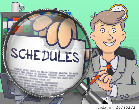 Schedules through Lens. Doodle Concept. 26785272