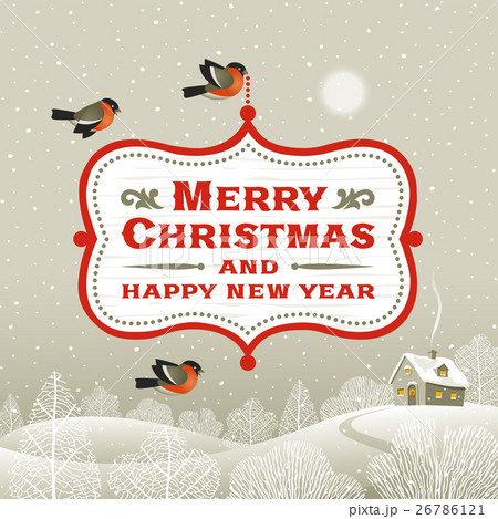 Christmas signboard over winter landscape Christmas signboard over winter landscape 26786121