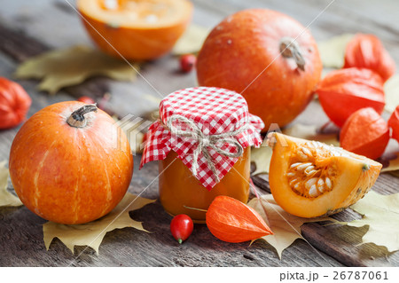 Pumpkin jam, puree or sauce and pumpkins  26787061