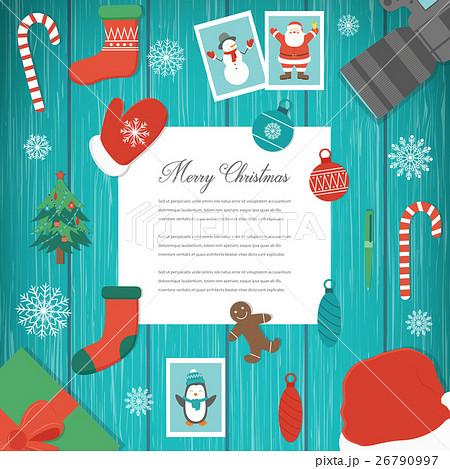 Christmas greeting card with snowlakes and Christmas greeting card with snowlakes and 26790997