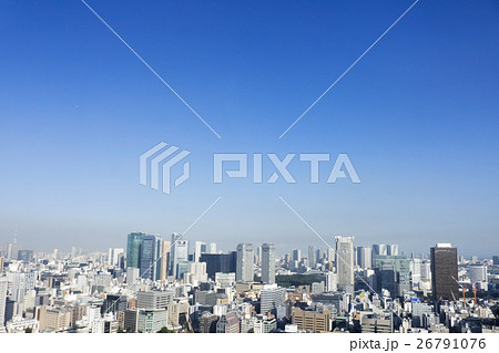 東京都市全景 新橋 汐留 東新橋 築地 月島 勝どき 内幸町 快晴 青空 コピースペース 東京都市全景 新橋 汐留 東新橋 築地 月島 勝どき 内幸町 快晴 青空 コピースペース 26791076