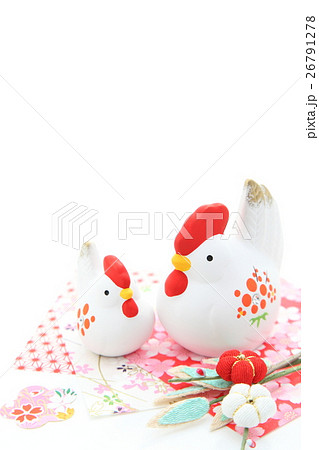 酉年　親子　白バック　見つめ合う 26791278