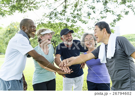 Group Of Senior Retirement Exercising Togetherness Concept Group Of Senior Retirement Exercising Togetherness Concept 26794602