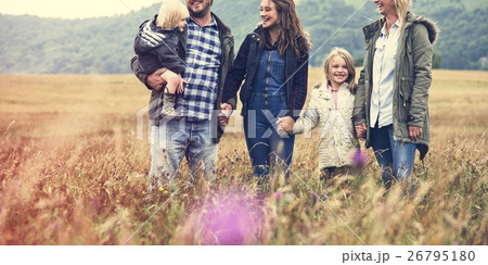 Family Generations Parenting Togetherness Field Nature Concept 26795180