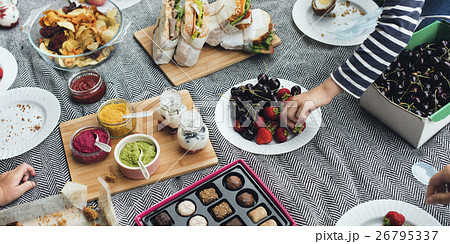 Picnic Lunch Meal Outdoors Park Food Concept Picnic Lunch Meal Outdoors Park Food Concept 26795337