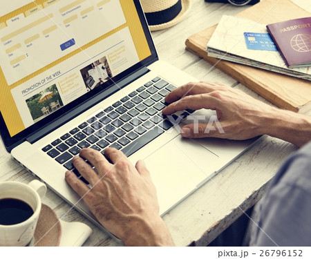 Person Booking Flight Online Concept 26796152