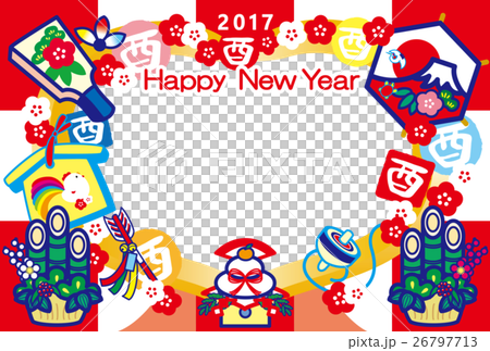 フォトフレー年賀状2017 とり年 酉印 鏡餅 子板 門松 富士山 HappyNewYear 赤 フォトフレー年賀状2017 とり年 酉印 鏡餅 子板 門松 富士山 HappyNewYear 赤 26797713
