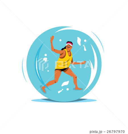 Vector Water Zorbing Cartoon Illustration. 26797970