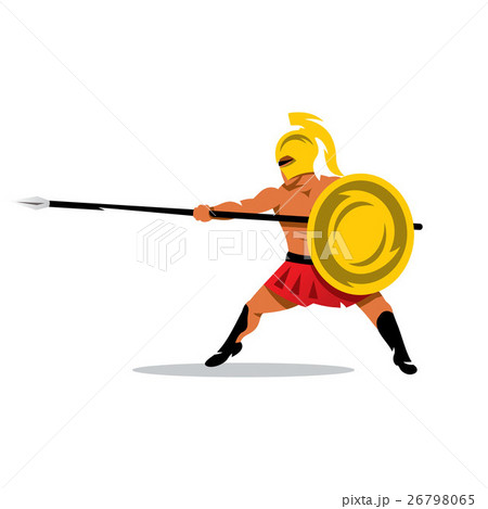 Vector Gladiator Warrior Cartoon Illustration. Vector Gladiator Warrior Cartoon Illustration. 26798065