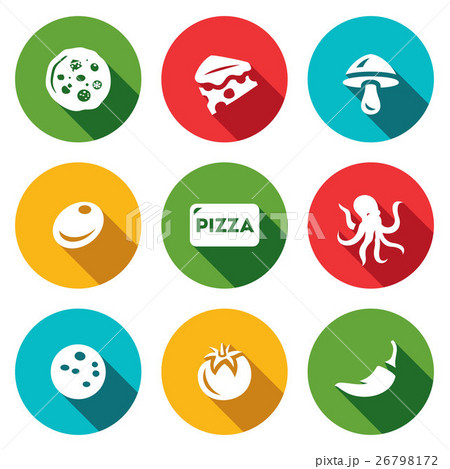 Vector Set of Toppings Pizza Icons. Vector Set of Toppings Pizza Icons. 26798172