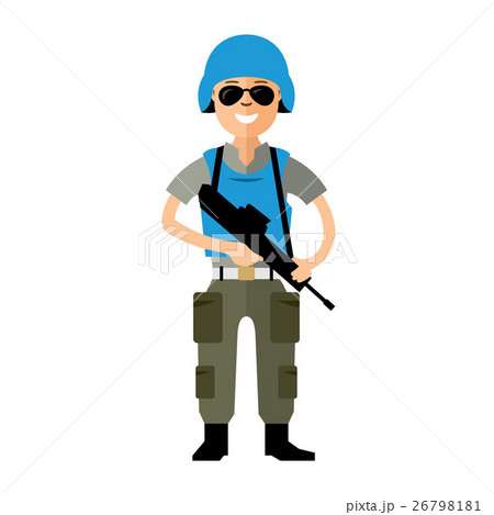 Vector Peacemaker in blue helmet.  26798181