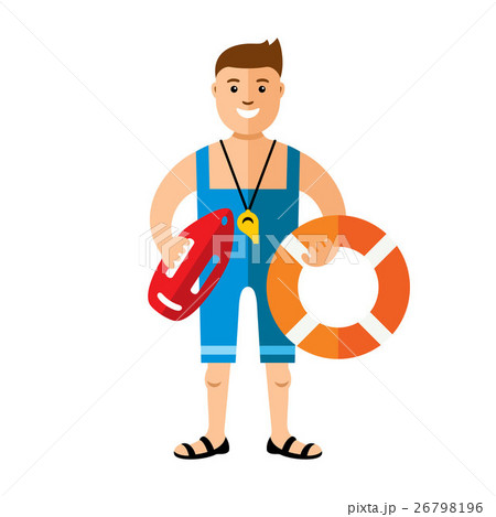 Vector Lifeguard. Flat style colorful Vector Lifeguard. Flat style colorful 26798196