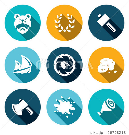 Vector Set of Viking life Icons.  26798218