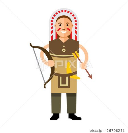 Vector Indian with bow and arrow.  26798251