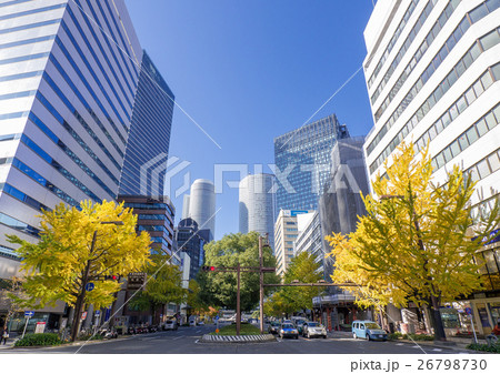 名古屋市　中村区名駅　都市風景　桜通りから名古屋駅を望む 26798730