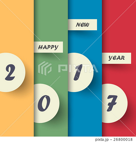 Happy new 2017 year. Greetings card 26800018