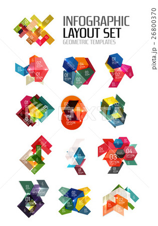 Set of abstract geometric paper graphic layouts Set of abstract geometric paper graphic layouts 26800370
