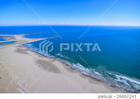 山武郡九十九里町　片貝海水浴場付近を空撮 26802243