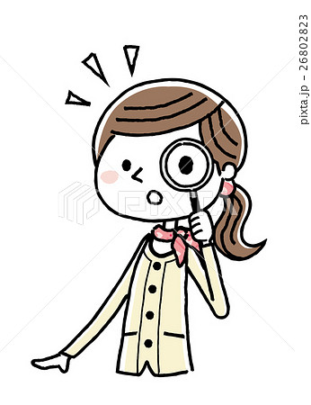 ビジネスウーマン：虫眼鏡 26802823