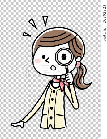 ビジネスウーマン：虫眼鏡 26802823