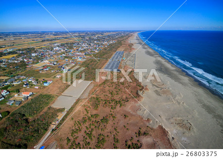 山武郡九十九里町 作田海水浴場付近を空撮 山武郡九十九里町 作田海水浴場付近を空撮 26803375