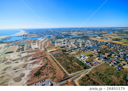 山武郡九十九里町　作田海水浴場付近を空撮 26803379