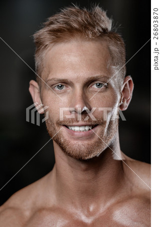 Strong and handsome athletic young man muscles Strong and handsome athletic young man muscles 26803870