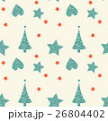 Seamless pattern with Christmas tree, heart, star 26804402