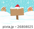 Blank wooden direction sign with snowbackground 26808025