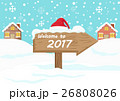Happy New Year 2017 with wooden direction sign 26808026