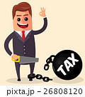 Vector business man or manager cutting Tax burden 26808120