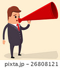 Vector manager or businessman shouts into a 26808121