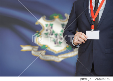 Businessman with USA state flag - Connecticut Businessman with USA state flag - Connecticut 26808360