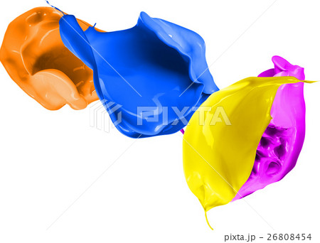 Colored paint splashes isolated on white Colored paint splashes isolated on white 26808454