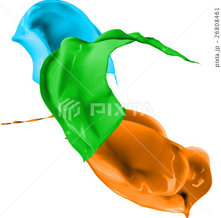 Colored paint splashes isolated on white Colored paint splashes isolated on white 26808461
