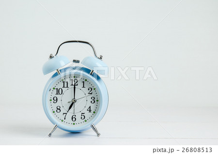 Close up of Blue Vintage Alarm Clock 26808513