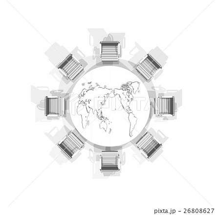 世界の円卓会議のイラスト素材