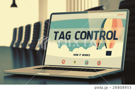 Landing Page of Laptop with Tag Control Concept Landing Page of Laptop with Tag Control Concept 26808955