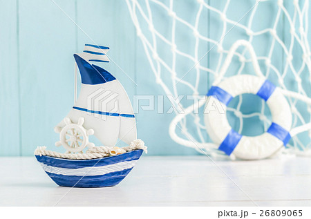 Sail boat Toy model background,Nautical background 26809065