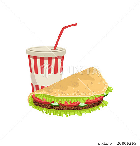 Taco And Soft Drink Street Food Menu Item 26809295