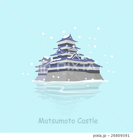 cartoon japan matsumoto castle 26809391
