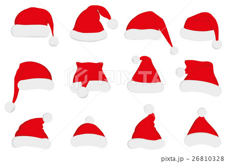 Santa Claus red hat set on white 26810328