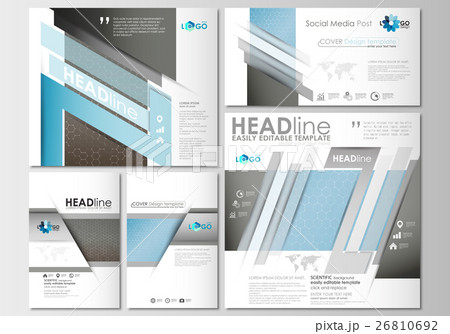 Social media posts set. Business templates. Cover 26810692