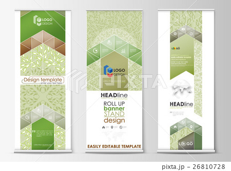 Roll up banner stands, flat design templates 26810728